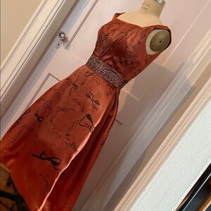 Couture Vintage Painted Bow Dress